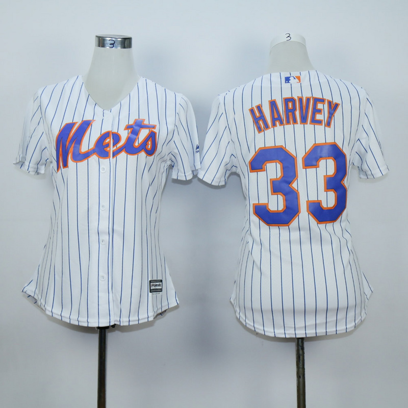 Women New York Mets 33 Harvey White MLB Jerseys